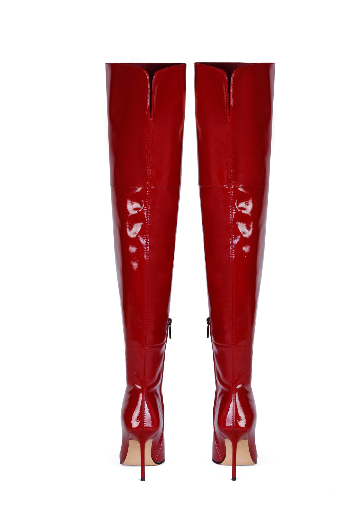 Botas altas de tacón stiletto Sleek – Rojo