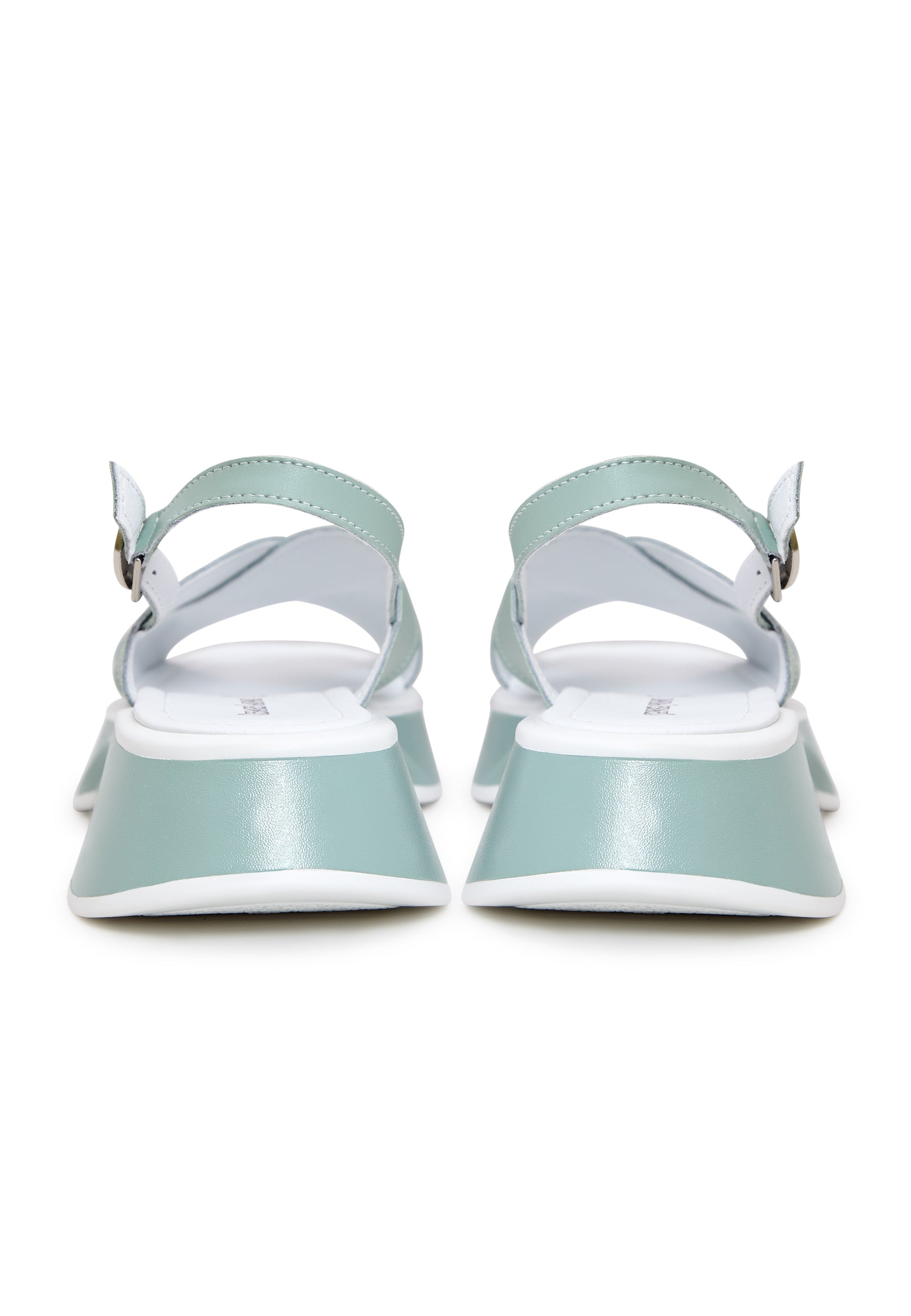 Leather Platform Sandals Tuti - Green