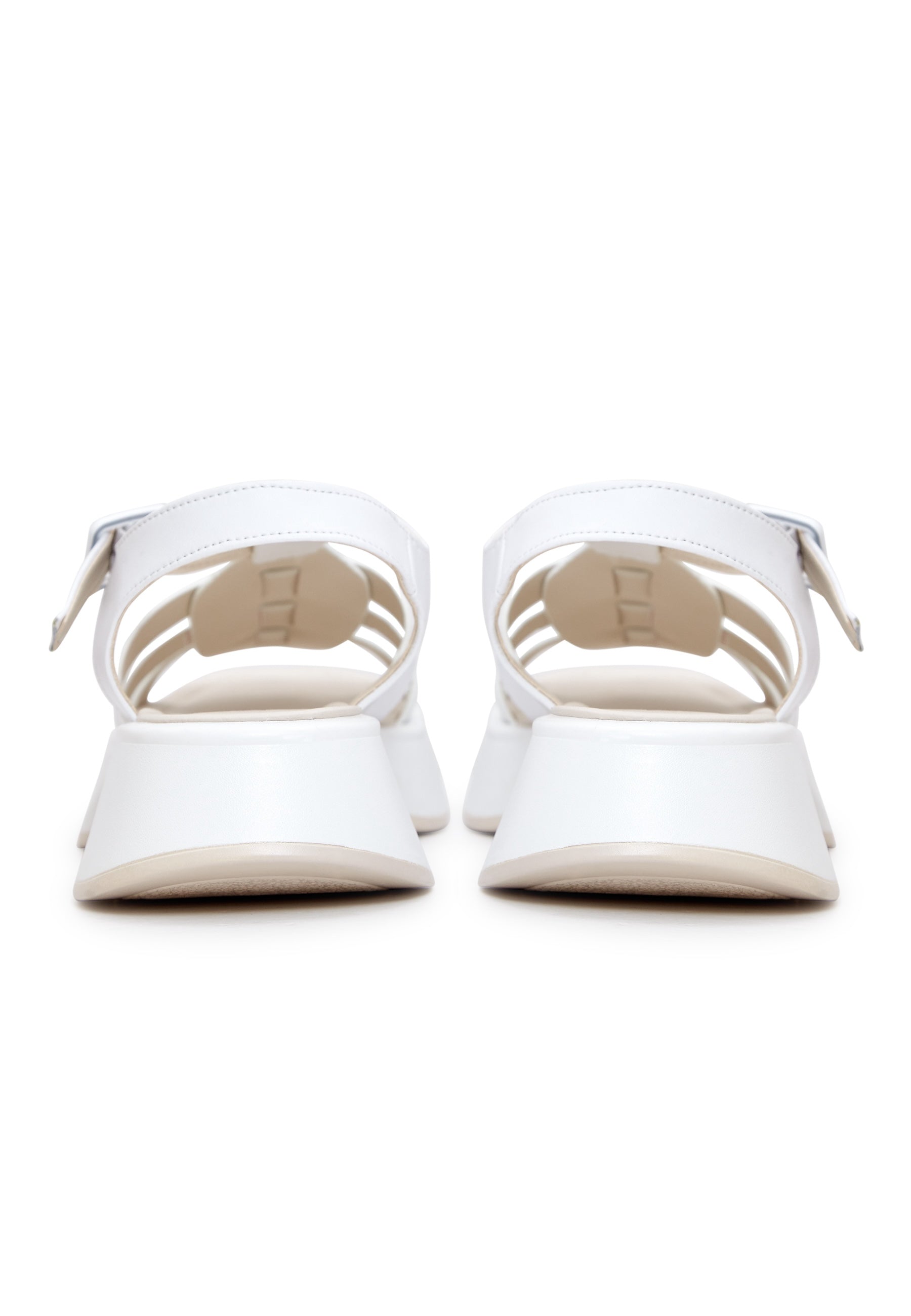 Leather Platform Sandals Joanna - White