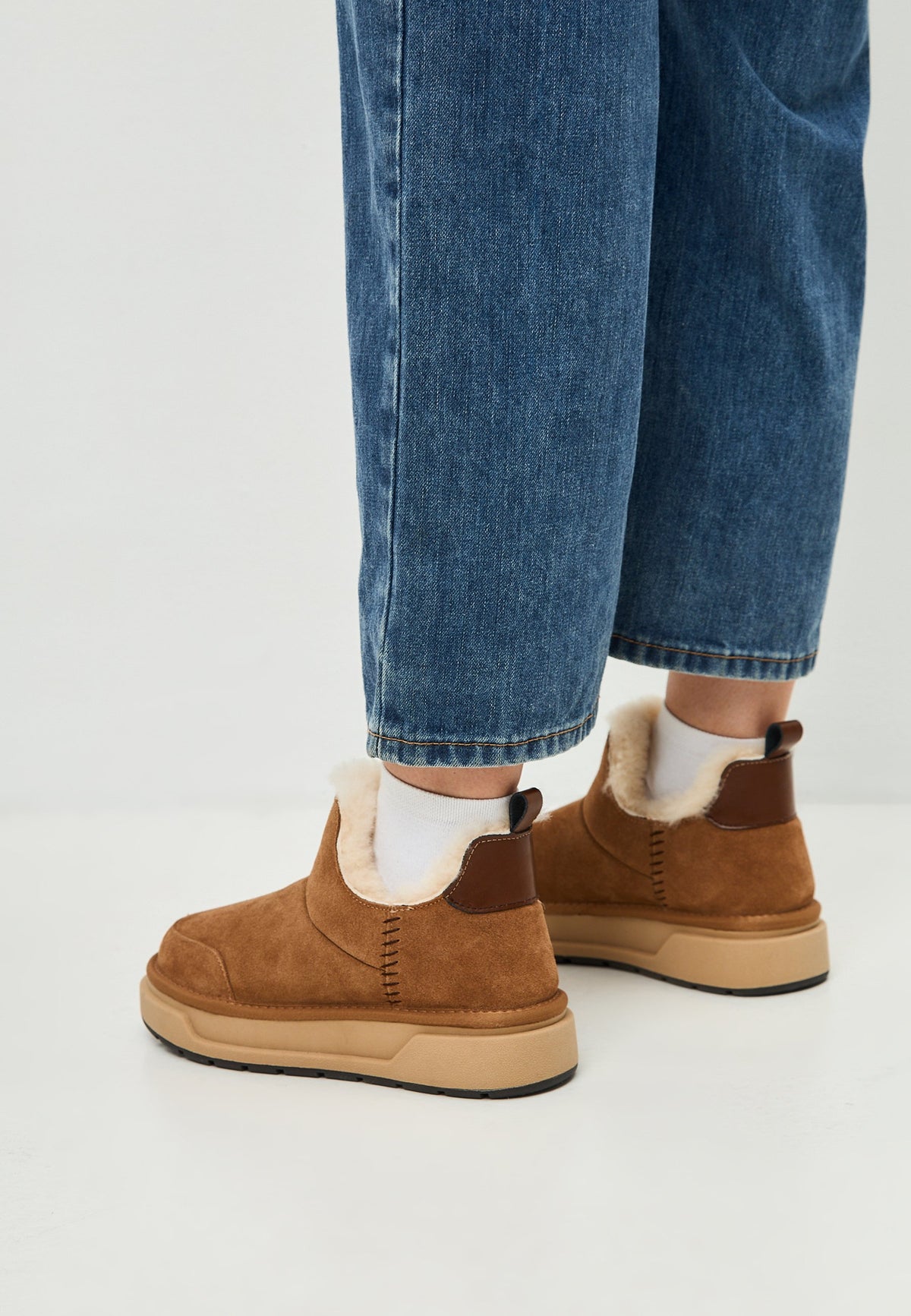 Aspen vinterboots i fårskinn – Brun