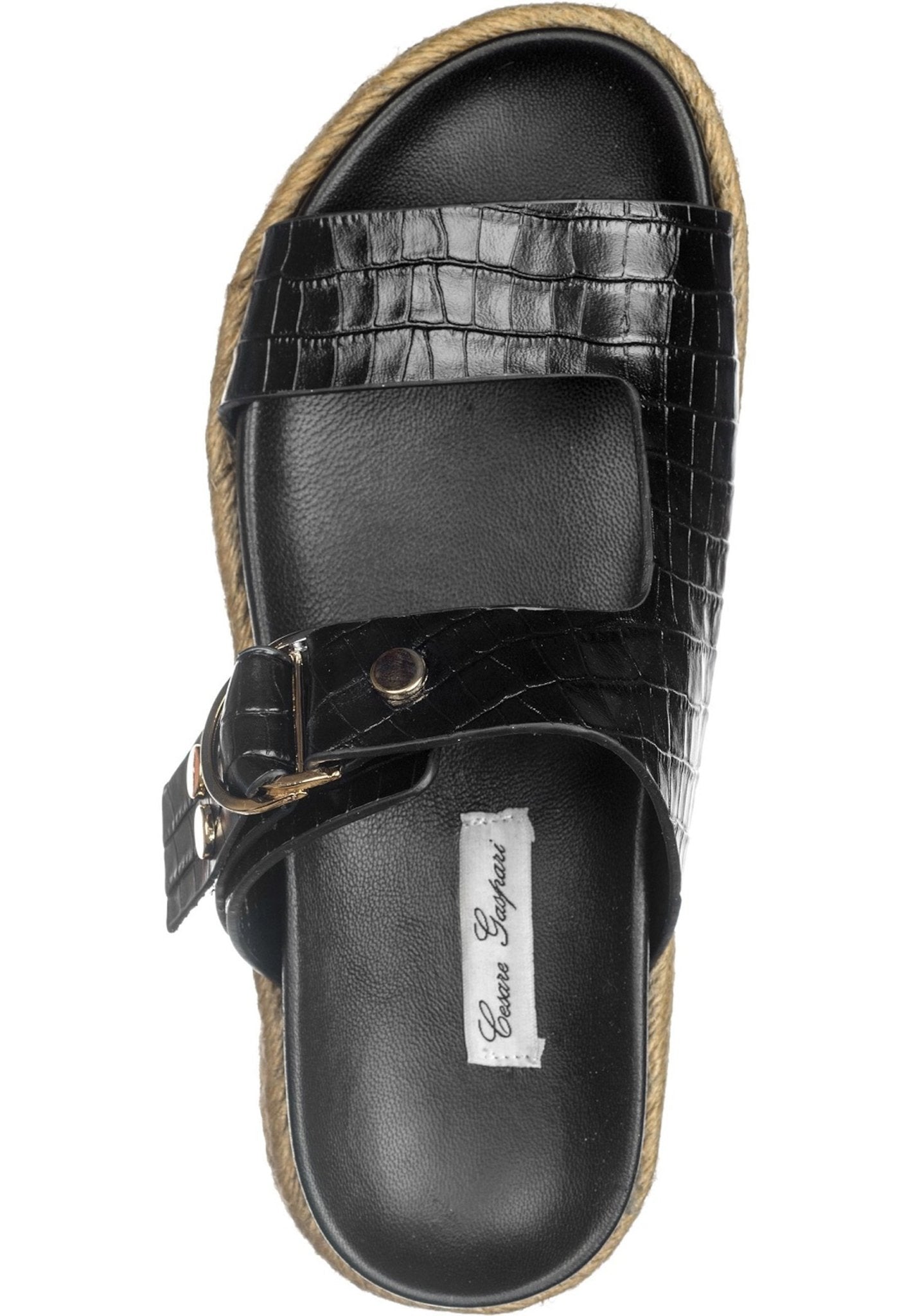 Buckle Strap Slide Sandals - Cesare Gaspari - Sandals