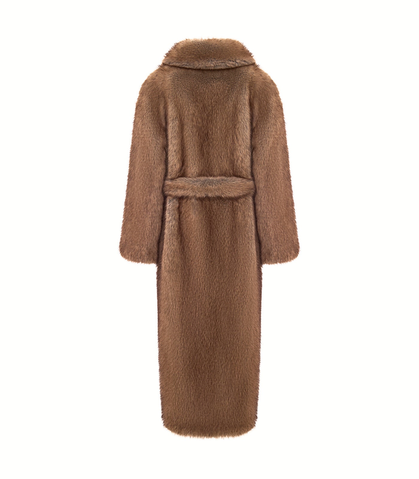 Couture Faux Fur Maxi Coat – Sable Brown