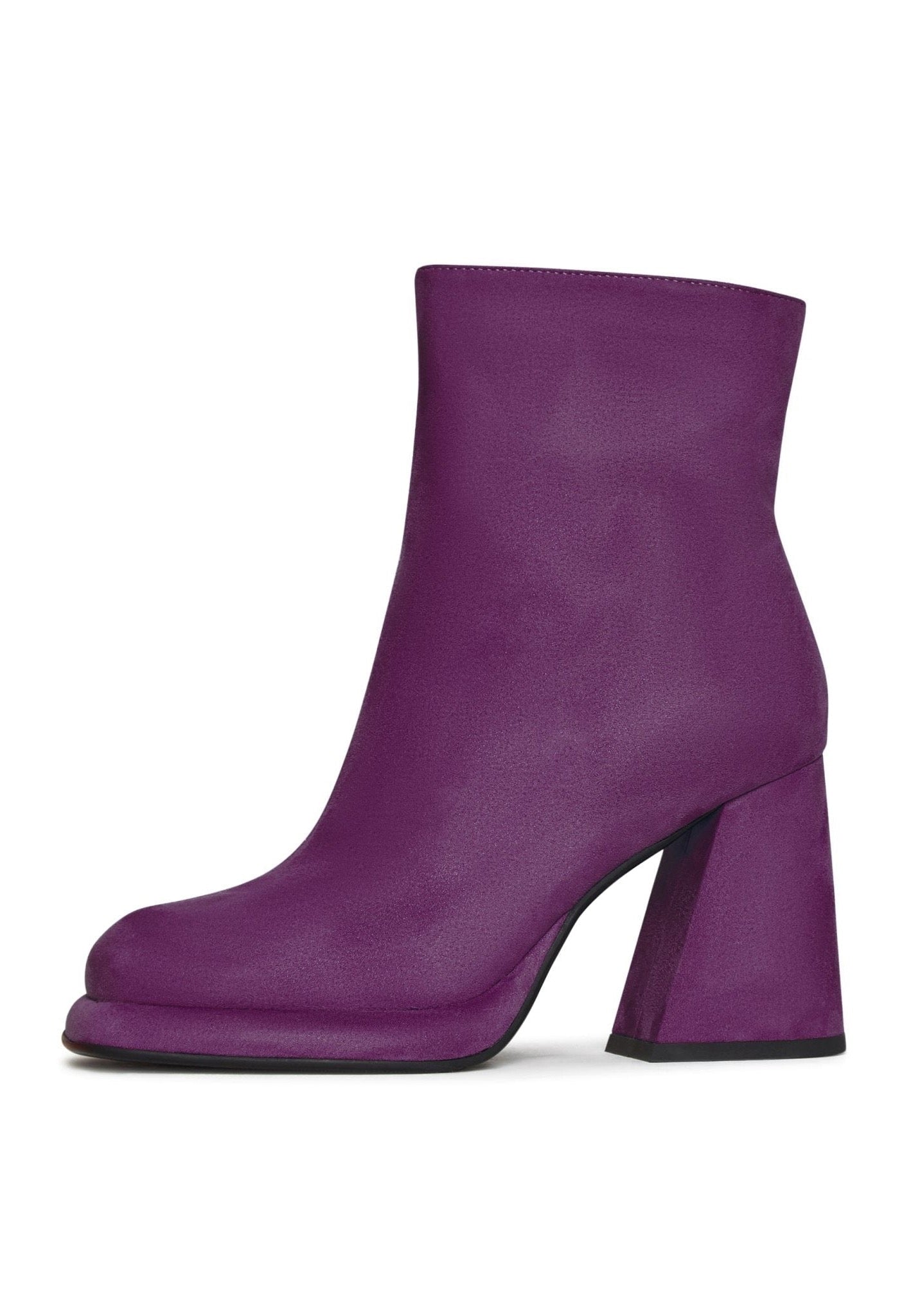 Casual Block Heel Ankle Boots Purple