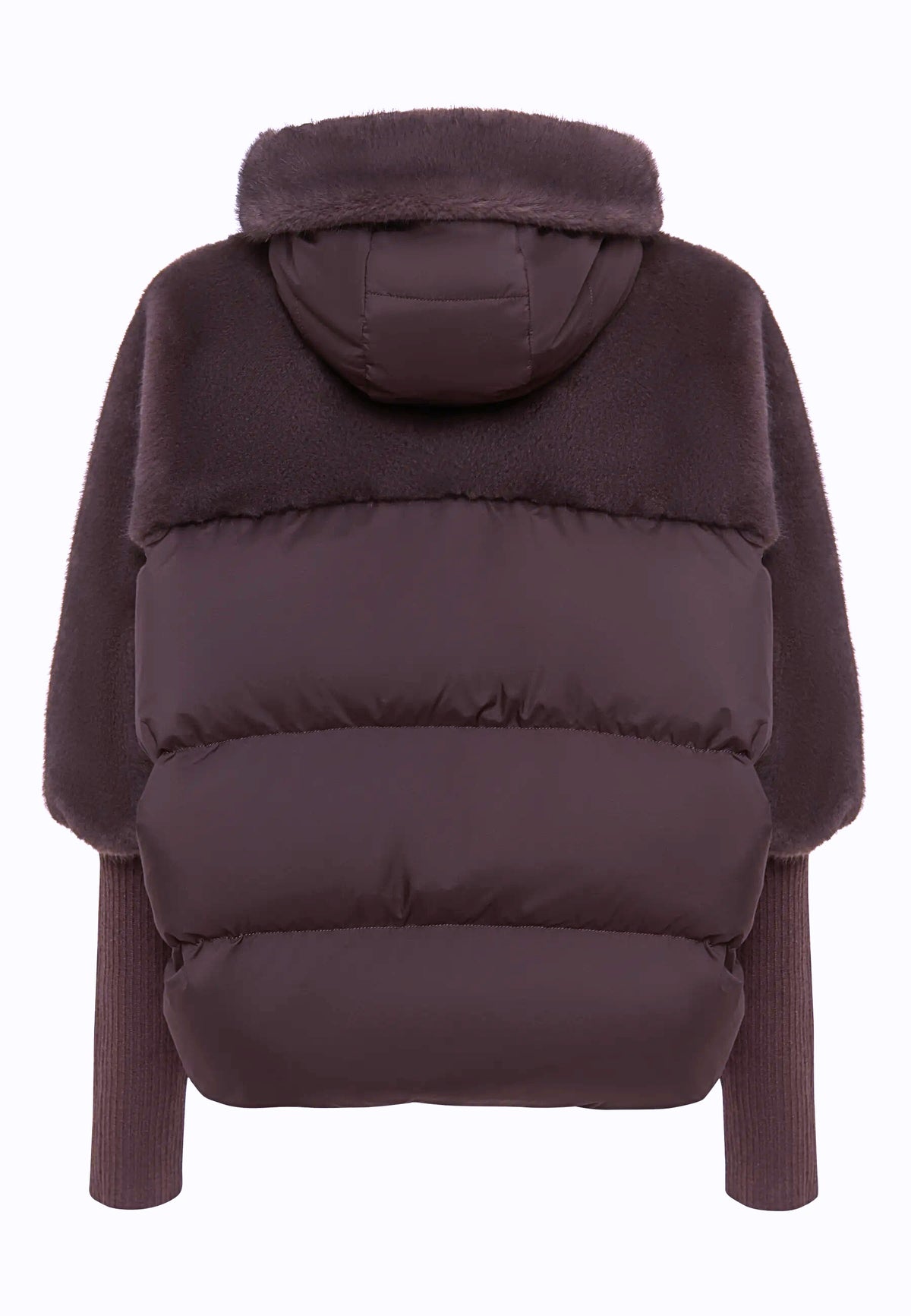 Oversized Faux Fur Jacket  - Plum