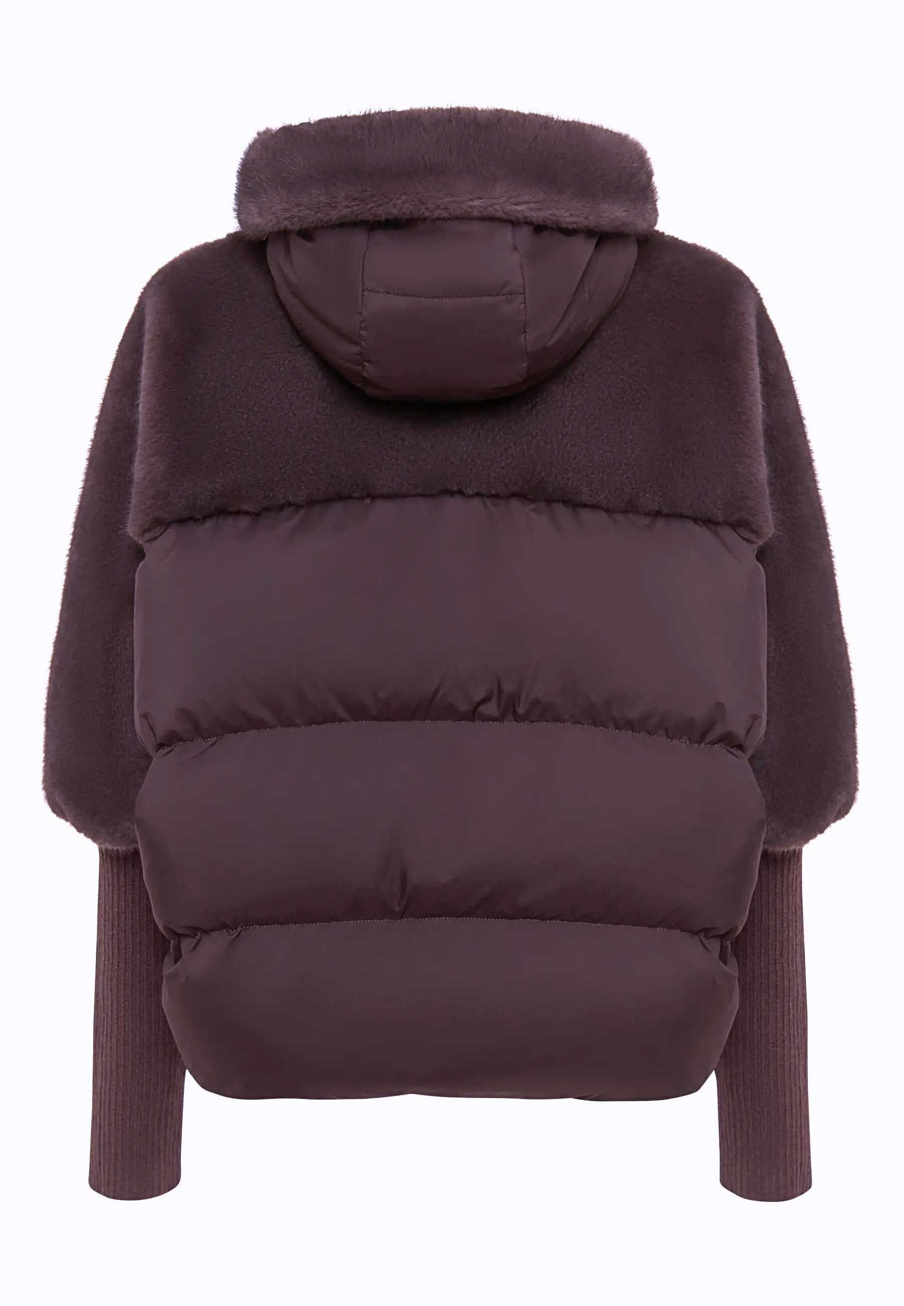 Oversized Faux Fur Jacket  - Brown