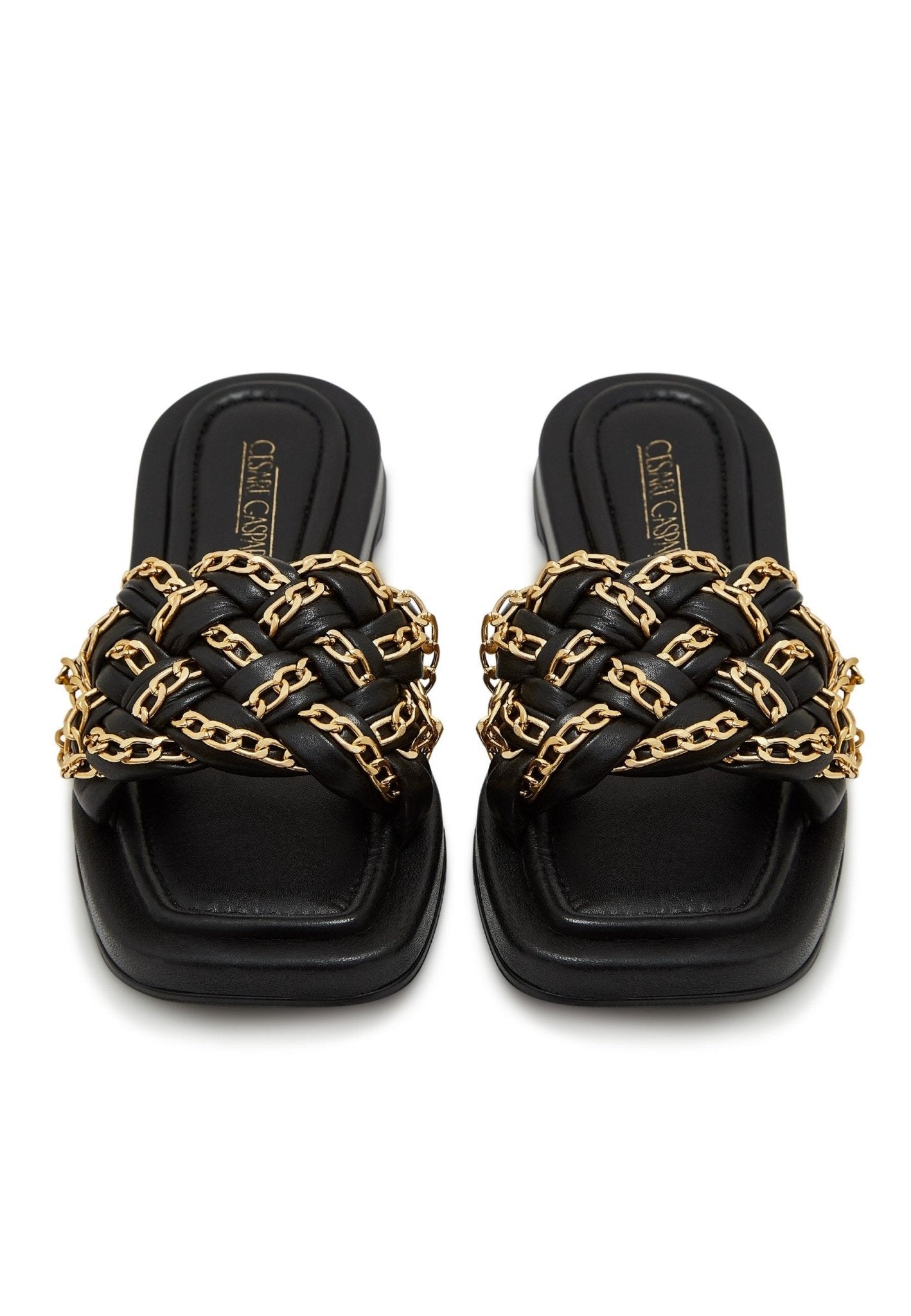 Chain Leather Sandals - Cesare Gaspari - Sandals