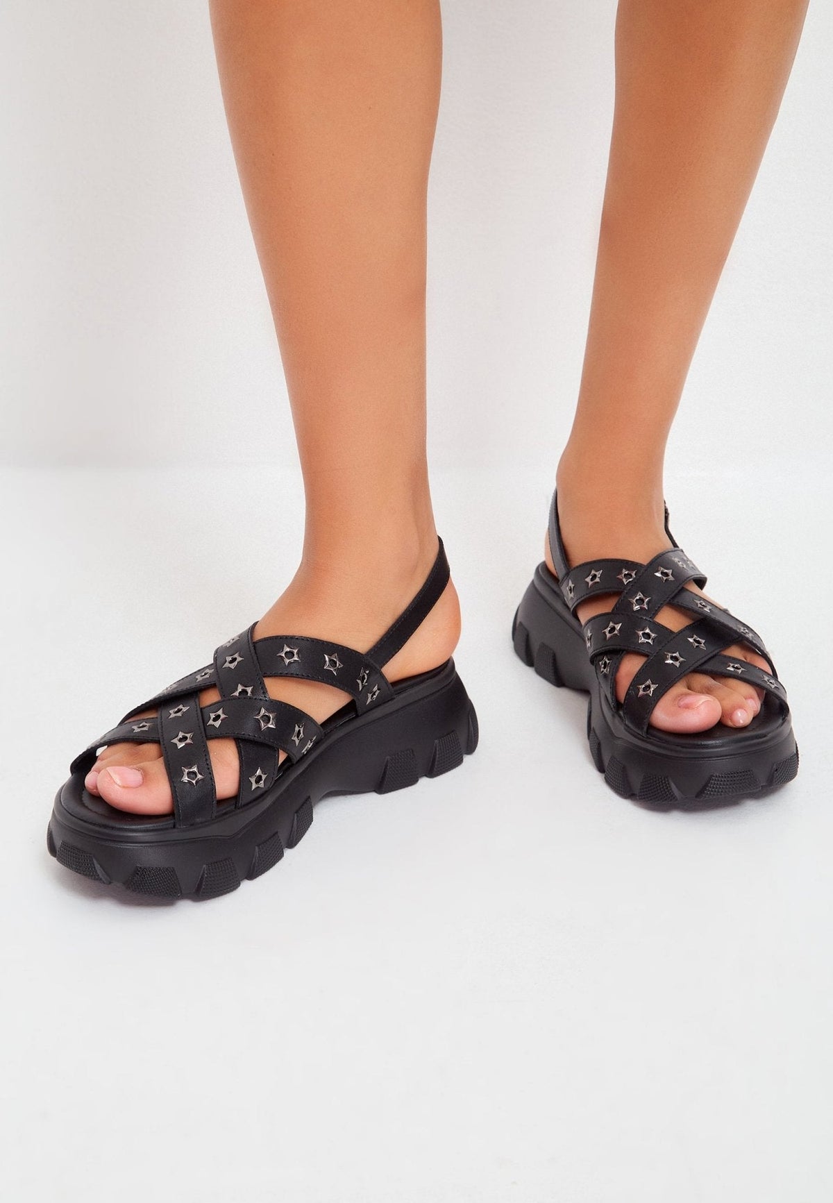 Chunky Platform Sandals - Black