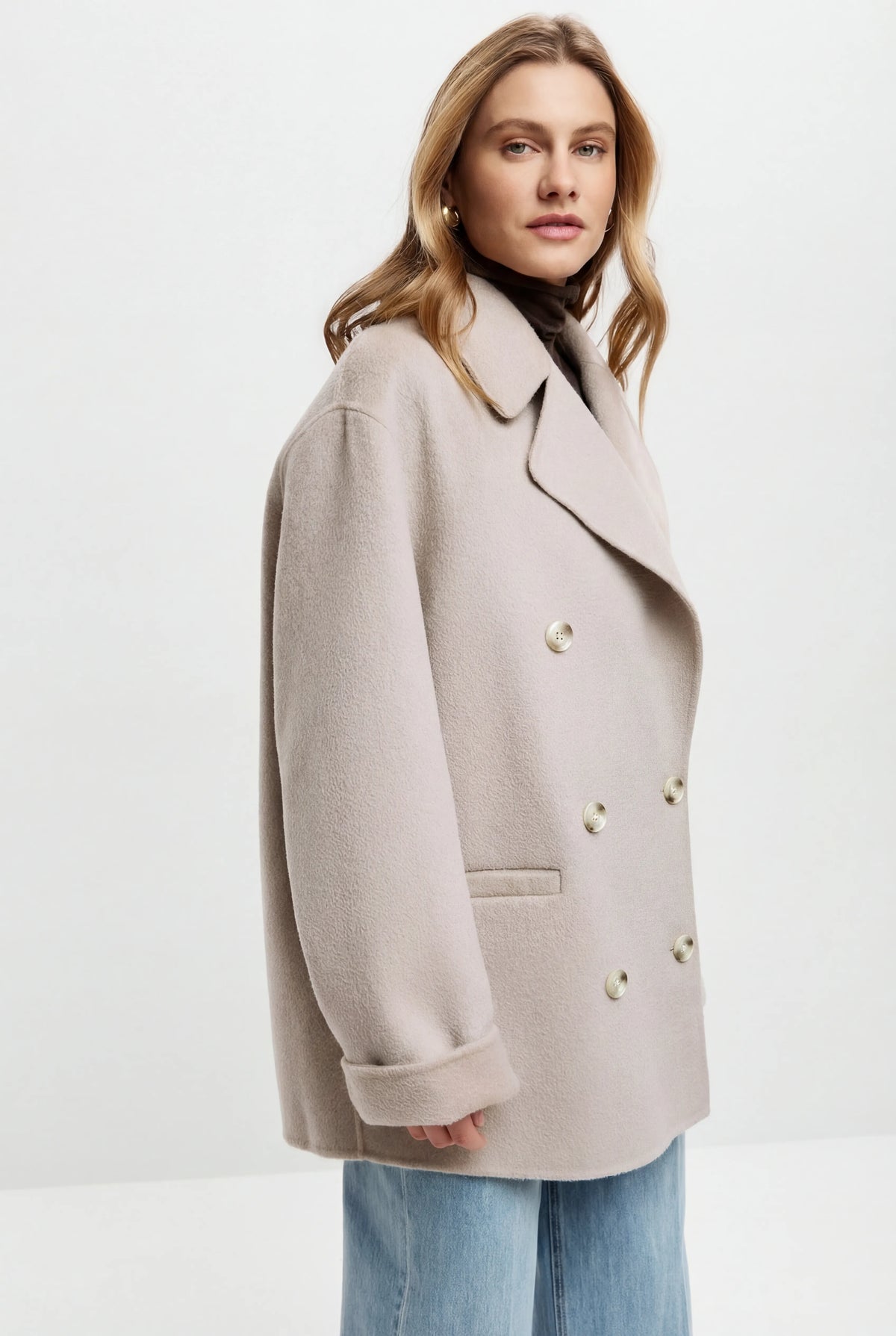 Cashmere Tailored Coat – Pearl