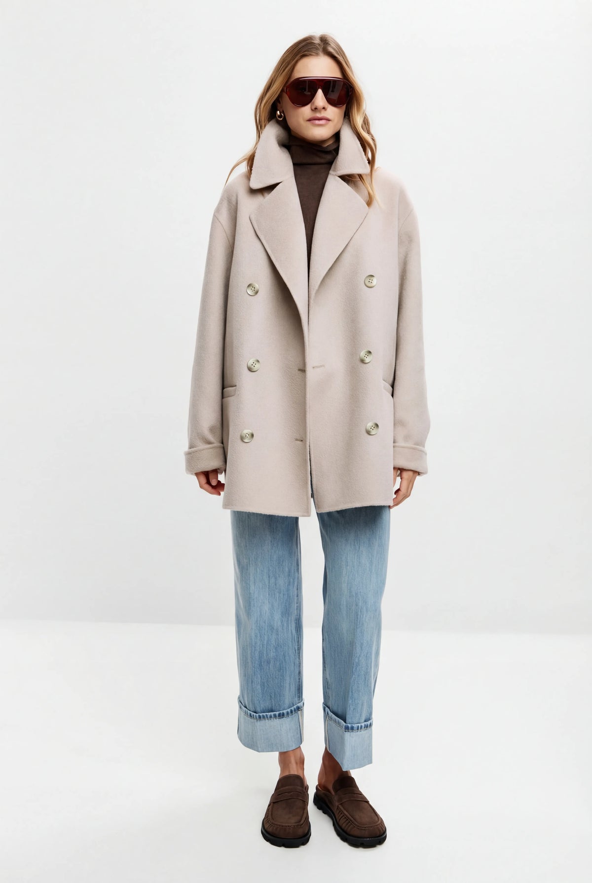 Cashmere Tailored Coat – Pearl