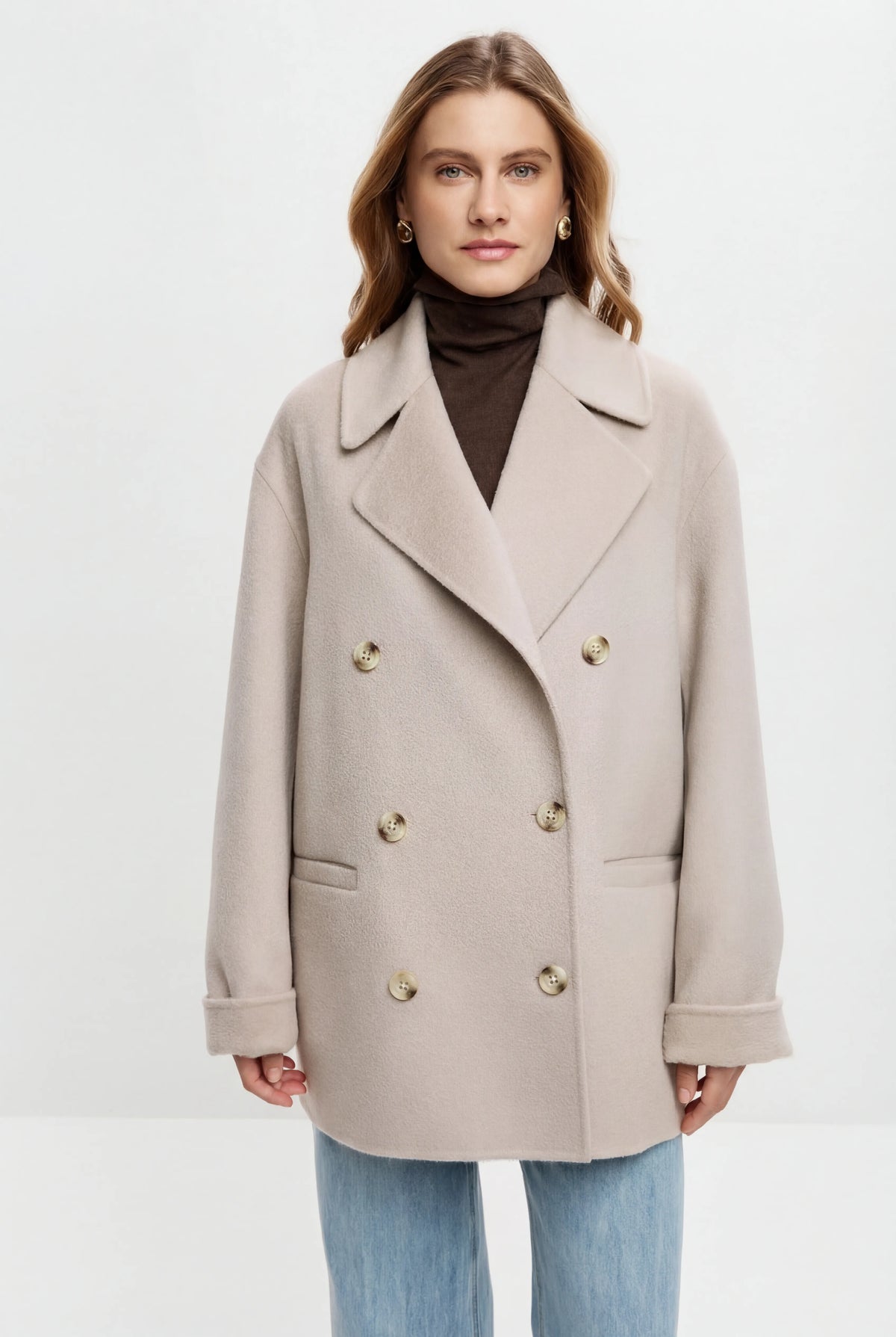 Cashmere Tailored Coat – Pearl