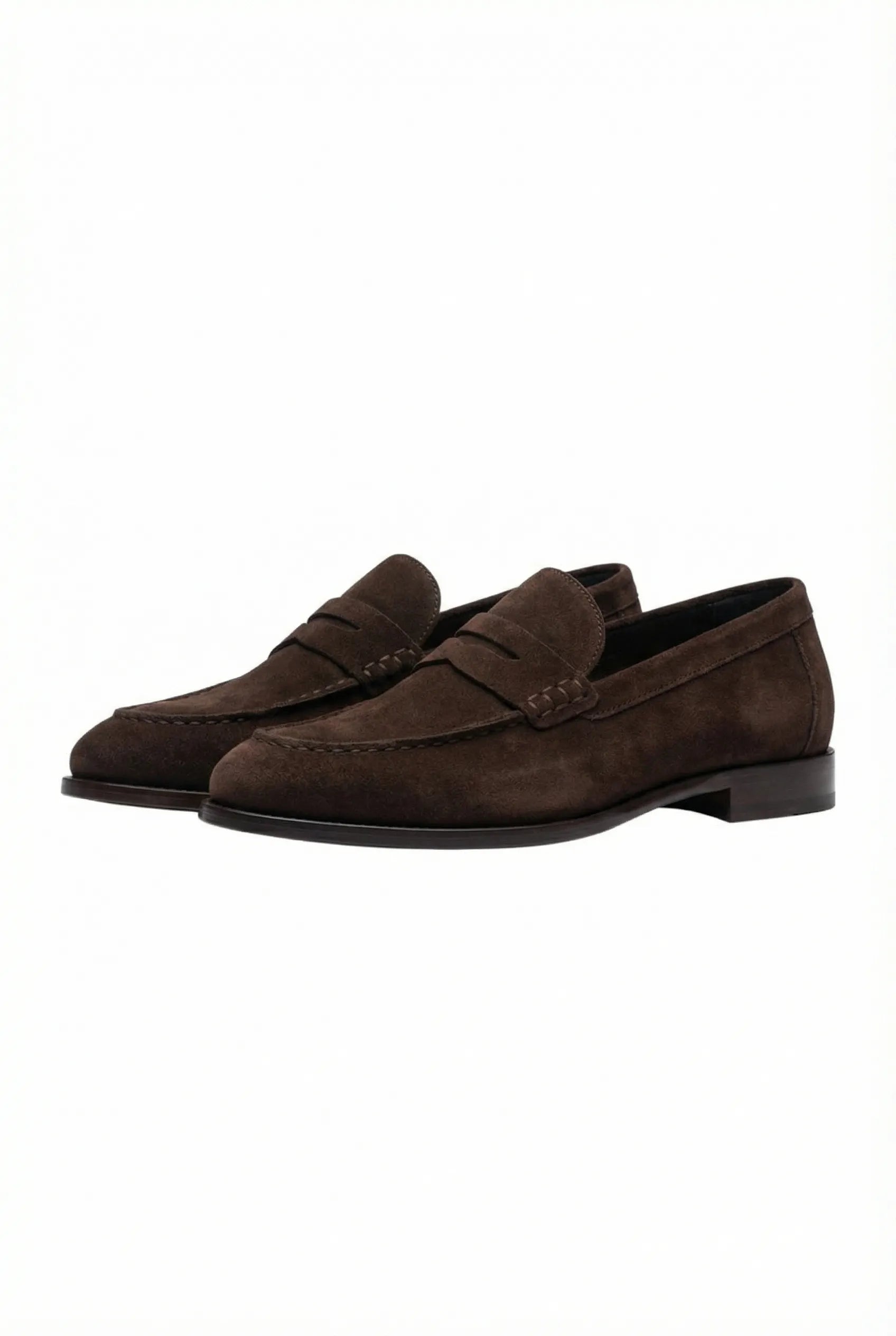 Refined Classic Penny Loafers – Brown Suede