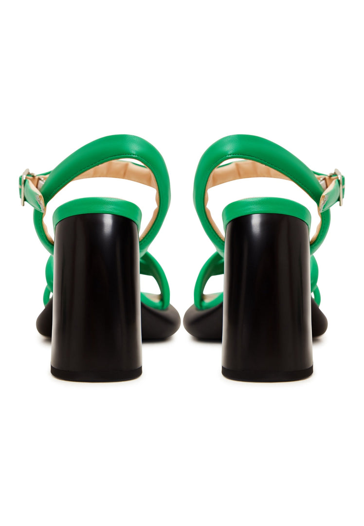 Sandali a punta aperta con tacco a blocco