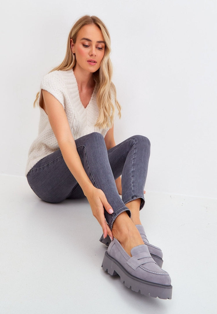 Slip-on suède schoenen