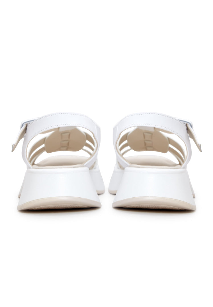 Sandales à plateforme en cuir Joanna - Blanc