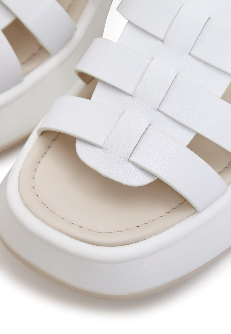 Sandales à plateforme en cuir Joanna - Blanc