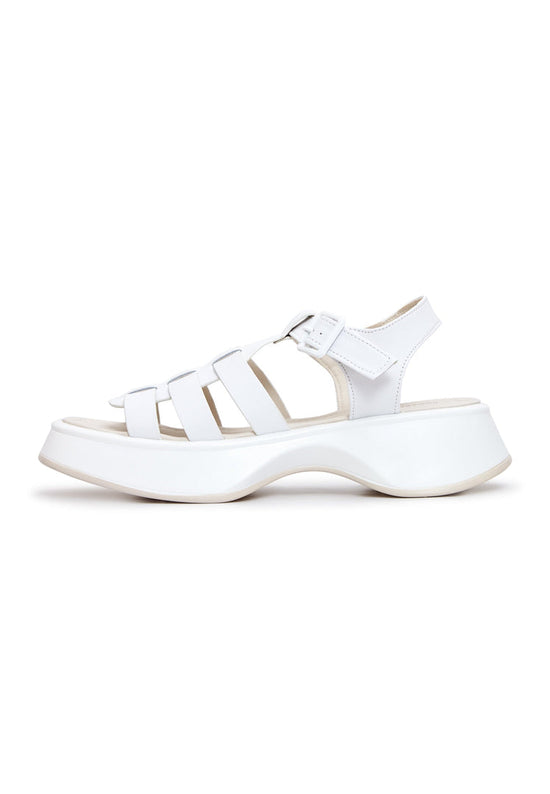 Sandales à plateforme en cuir Joanna - Blanc