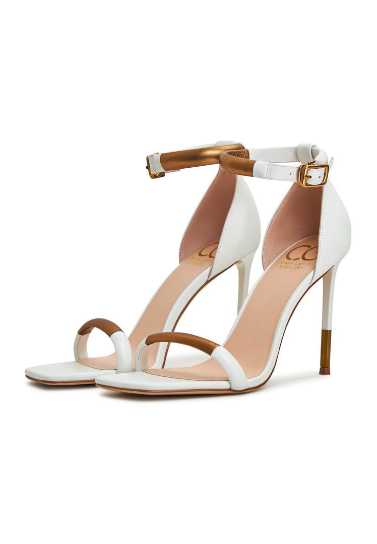 Stiletto-Sandalen mit hohem Absatz Martina - Weiß