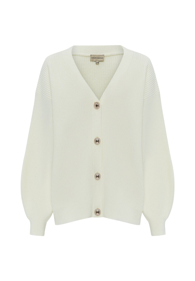 Strickjacke mit V-Ausschnitt