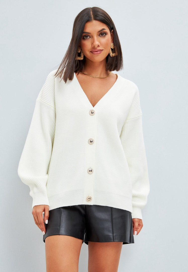 Strickjacke mit V-Ausschnitt