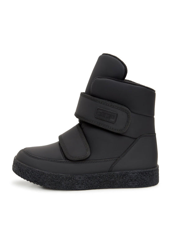High-Top Winterstiefel mit Klettverschluss - Schwarz