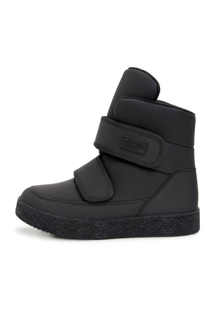 High-Top Winterstiefel mit Klettverschluss - Schwarz