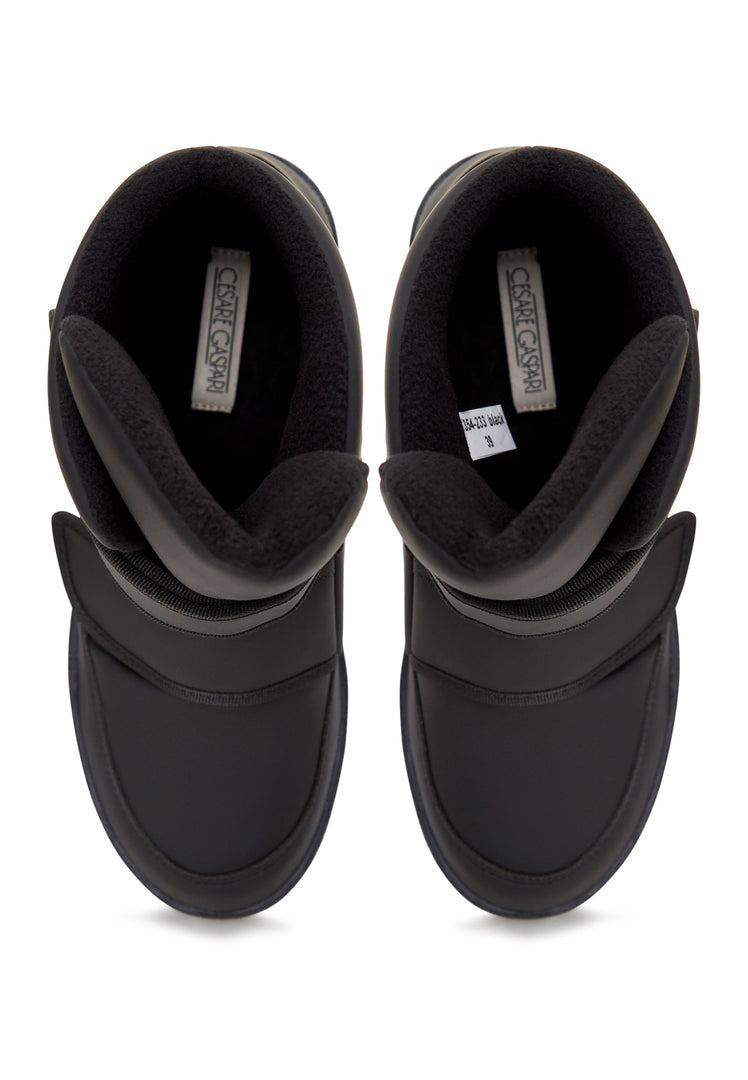 High-Top Winterstiefel mit Klettverschluss - Schwarz