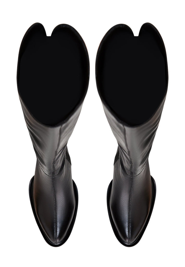 Classic Block Heel Boots - Black