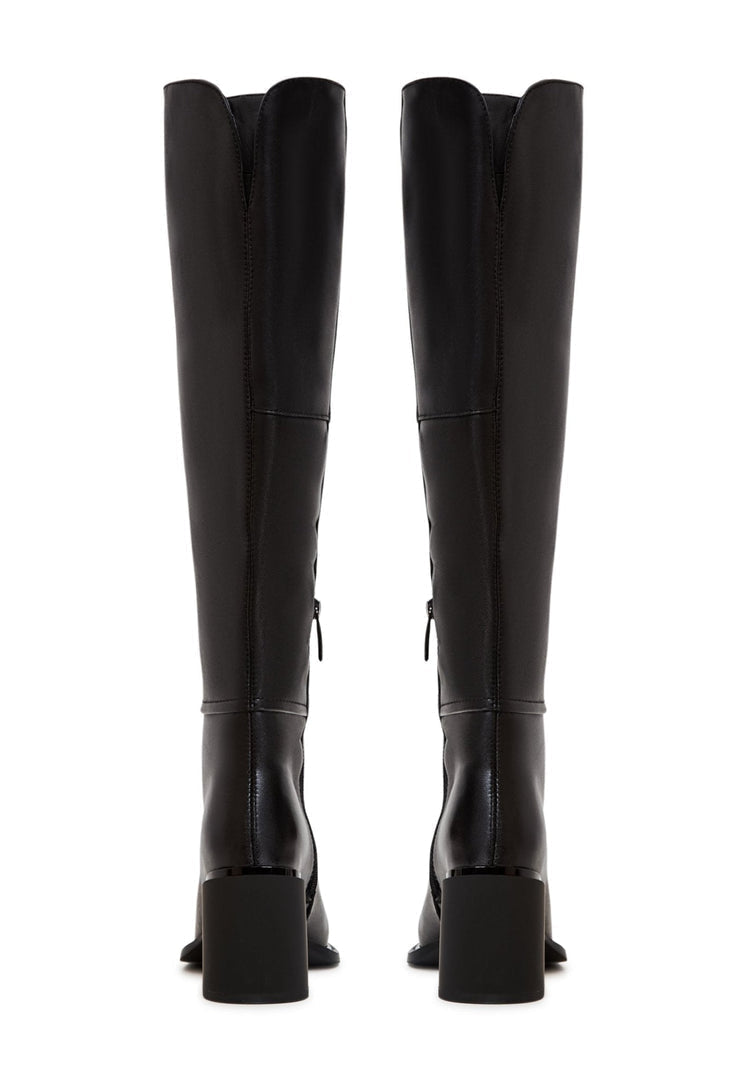 Classic Block Heel Boots - Black