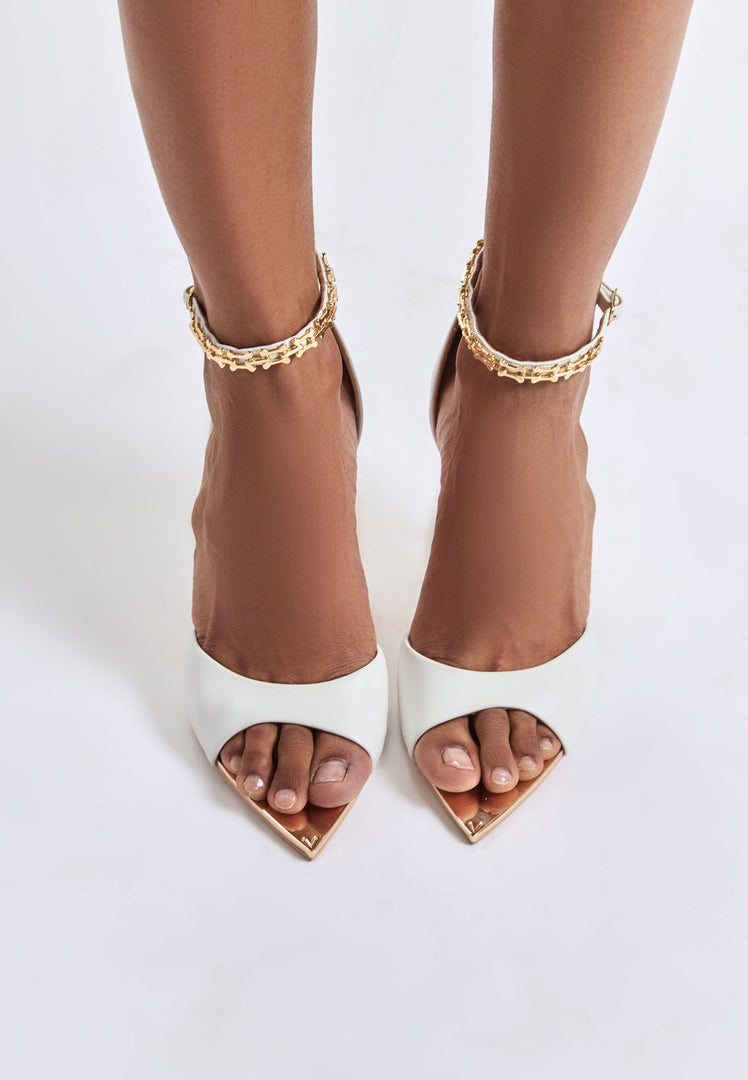 Stiletto High Heeled Sandals Malena - White