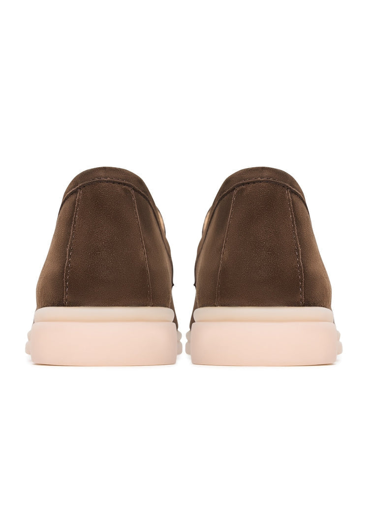 Aurelia brown platform moccasins for women's fashion footwear.