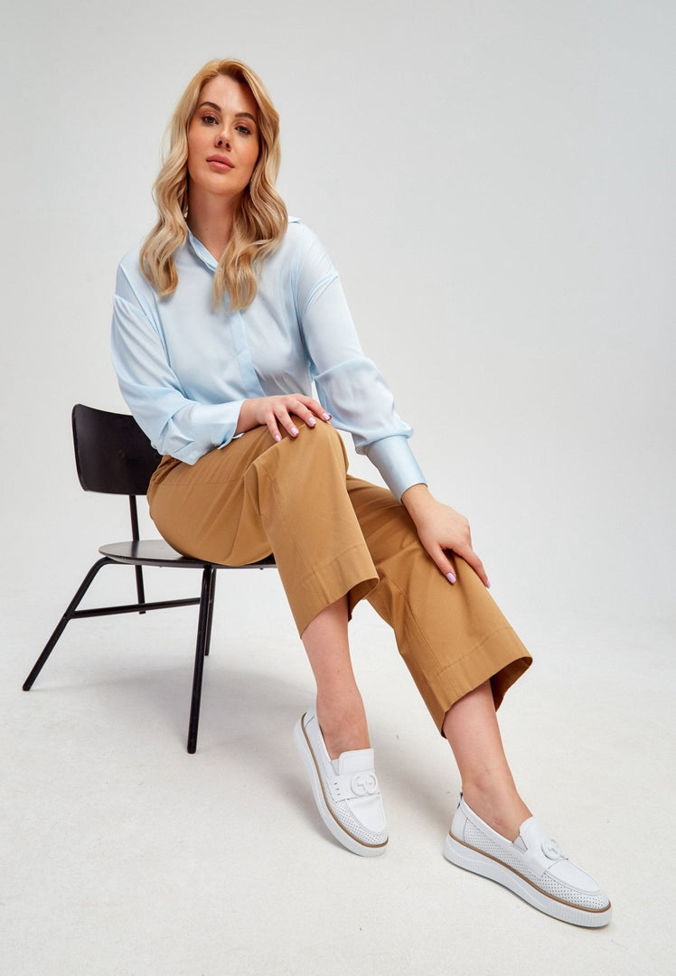 Mocassini con plateau in pelle casual