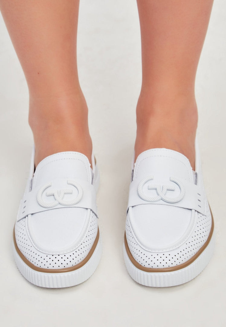 Mocassini con plateau in pelle casual