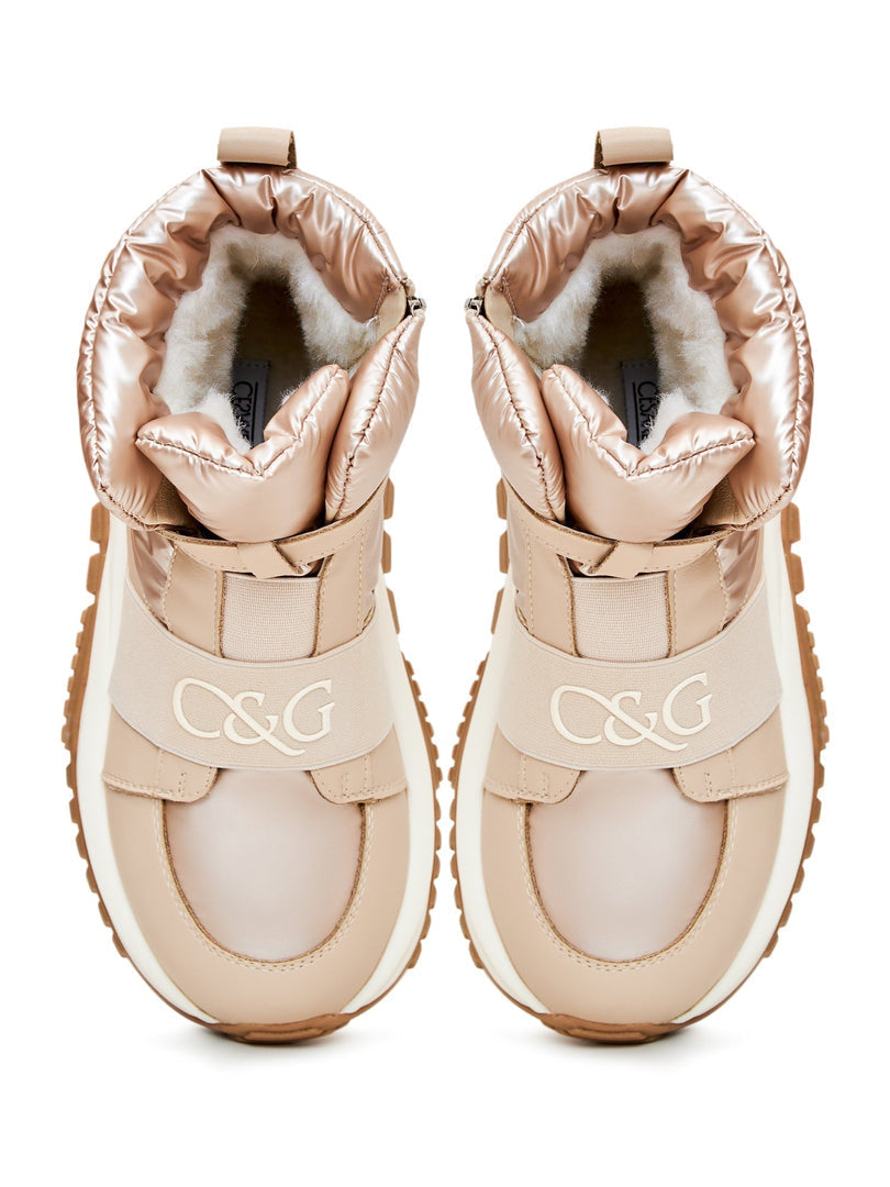 Winter Ankle Sneaker Boots - Beige