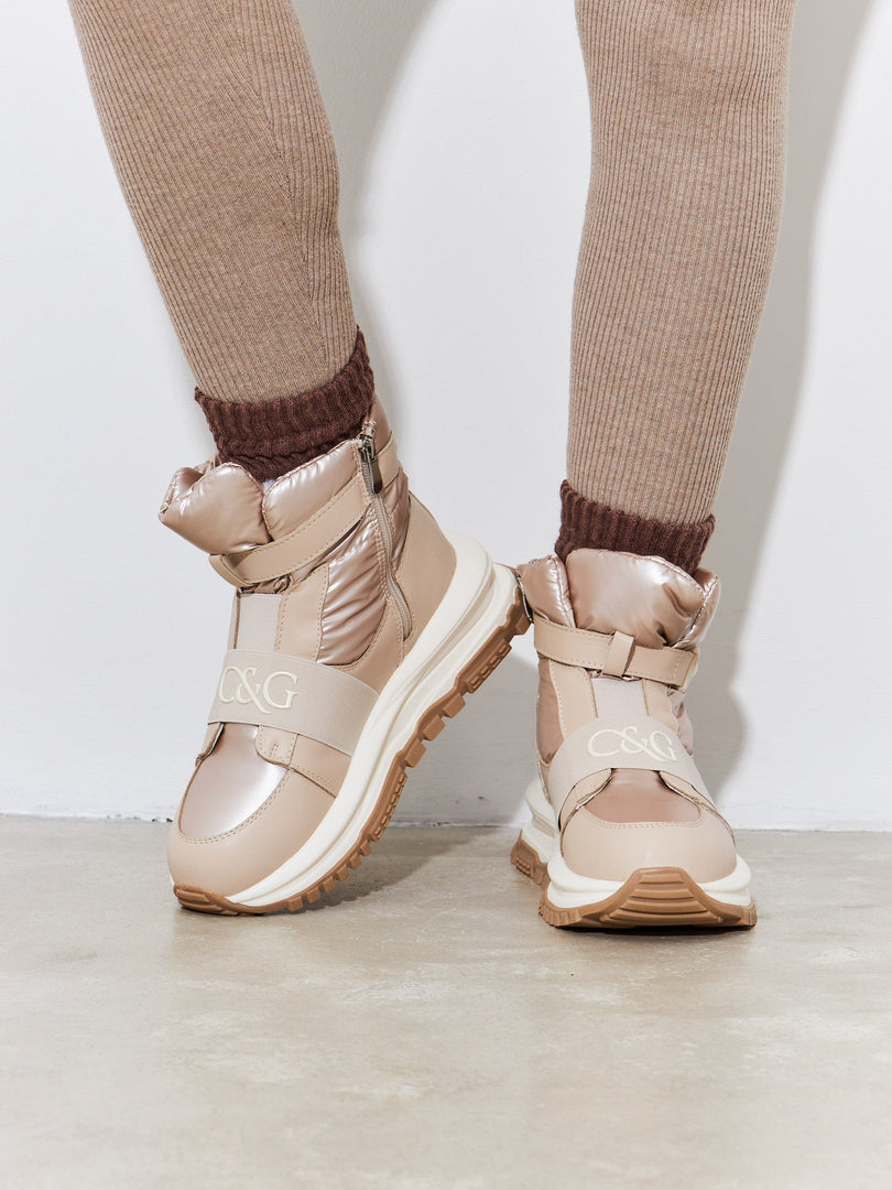 Vinter ankel sneaker støvler - Beige