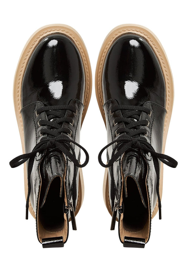 Lakleren Lace-Up Enkellaarsjes