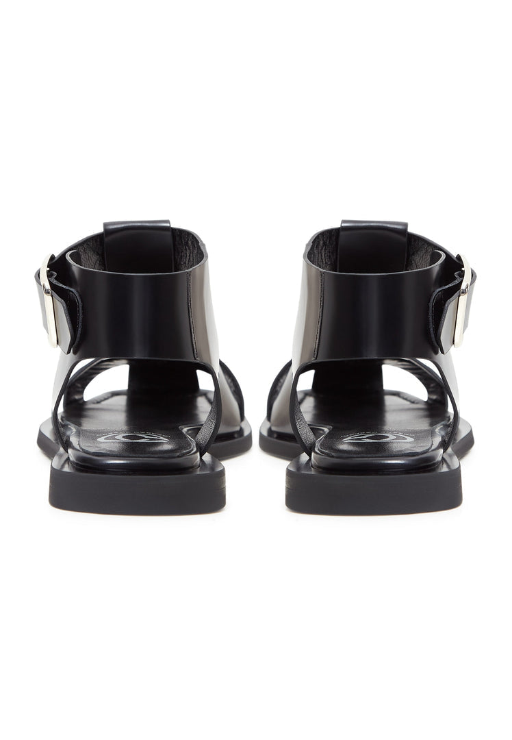 Ankle cuff Flat Sole Sandals - Black