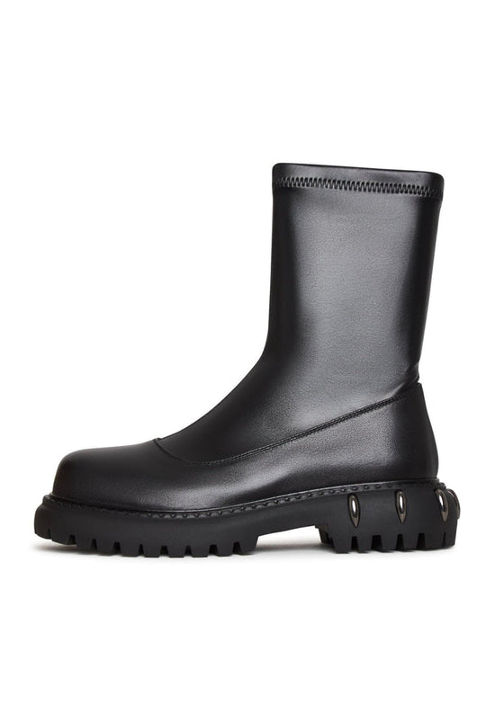 Bottines en cuir à plateforme décontractée