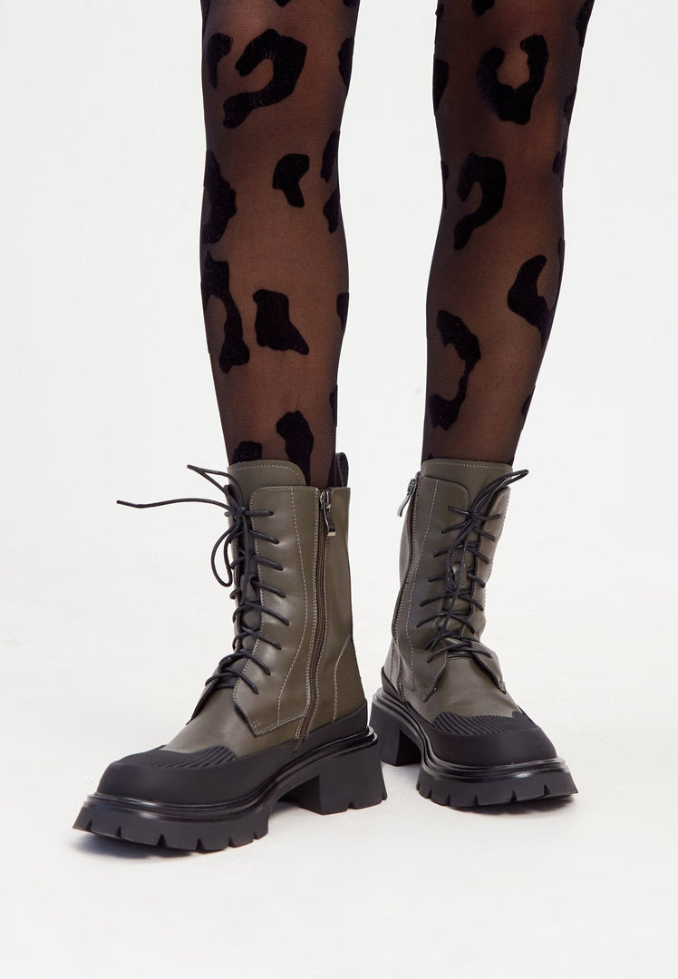 Casual ankelstøvler med snøre i ruskind