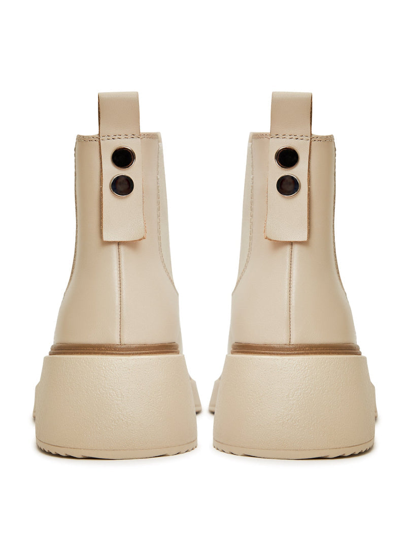 Leren plateaulaarzen