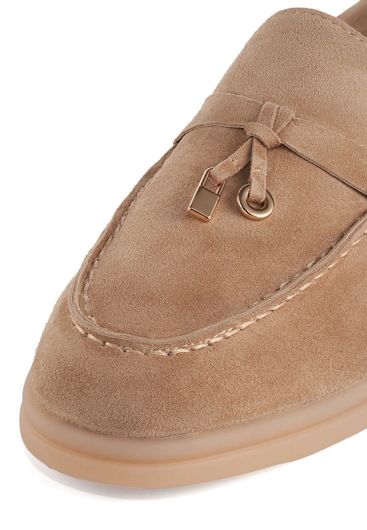 Platform Moccasins Aurelia - Light Beige