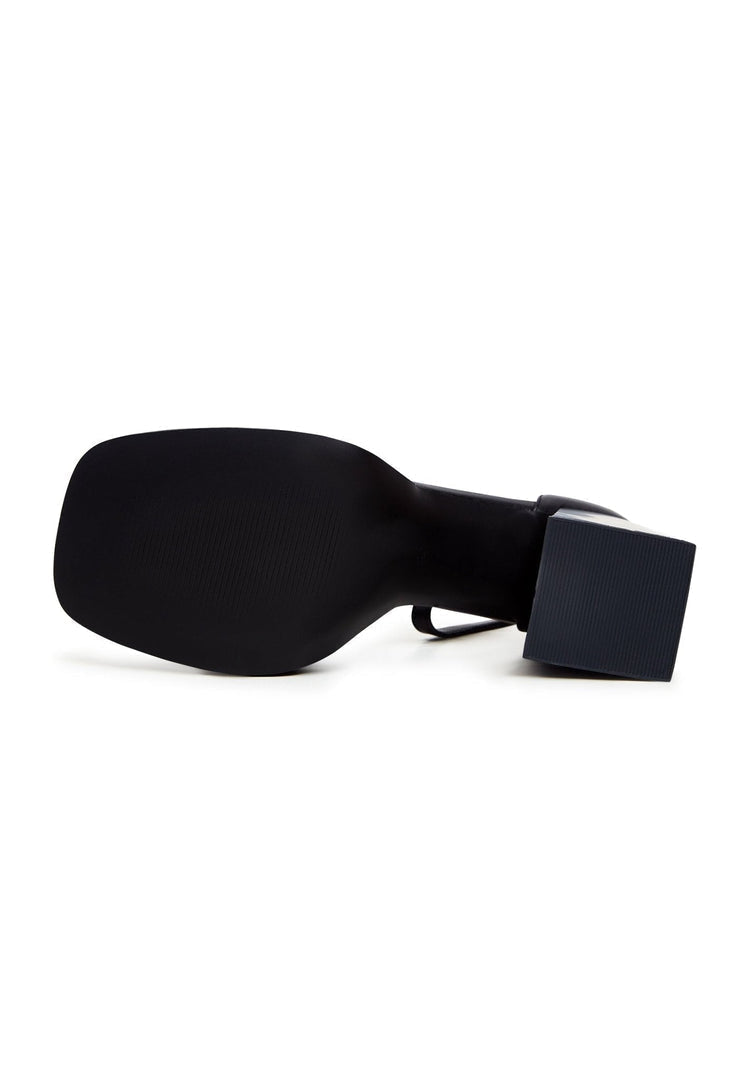 Klassische hochhackige Sandalen mit offener Spitze - Schwarz