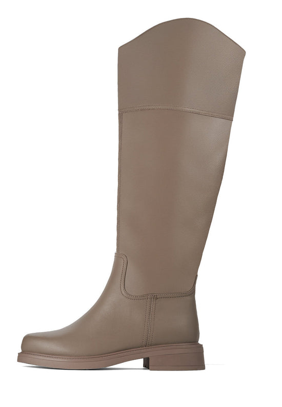 Lässige Stiefel mit Blockabsatz - Beige