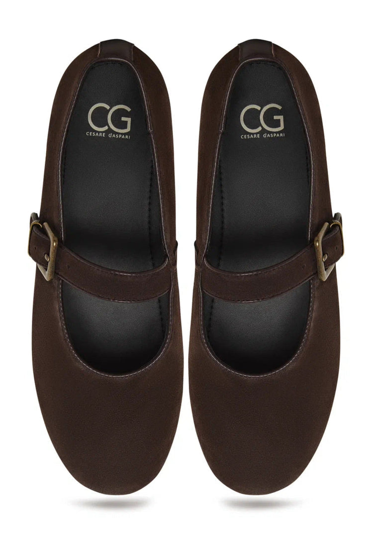 Chic Mary Jane Flats - Brown