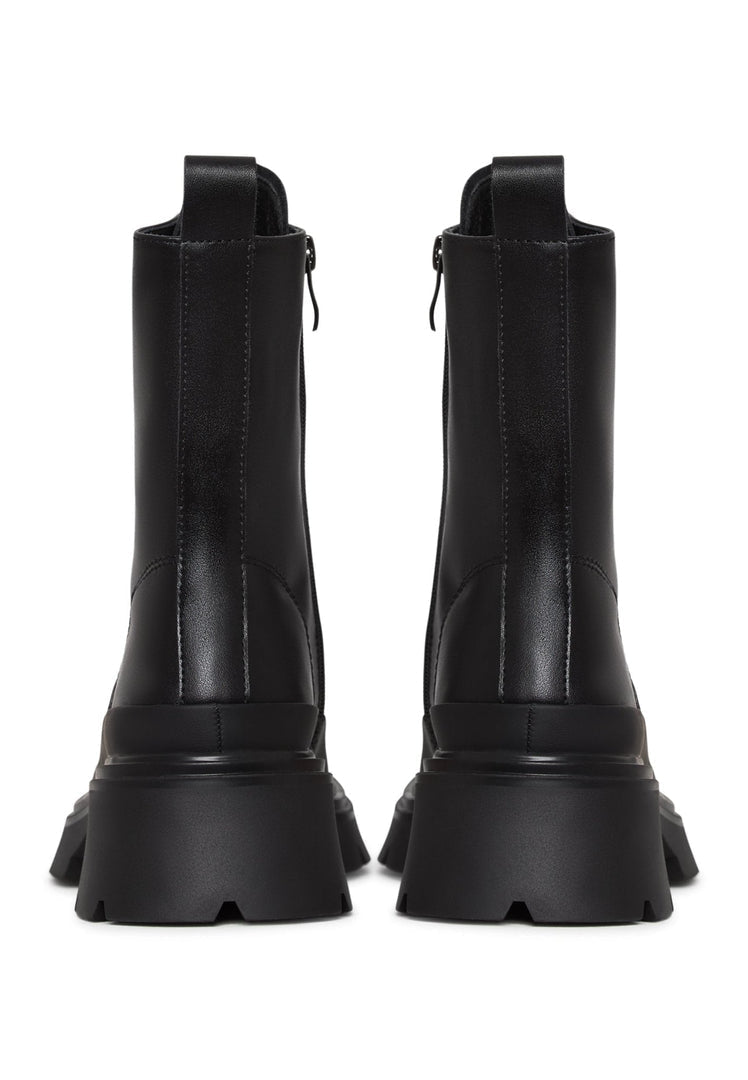 Casual ankelstøvler med snøre i ruskind - sorte