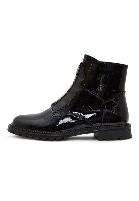 Bottines zippées brillantes - Noir