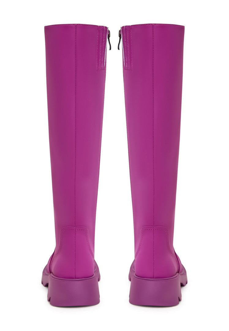Knee-High Chunky Sole Boots - Pink