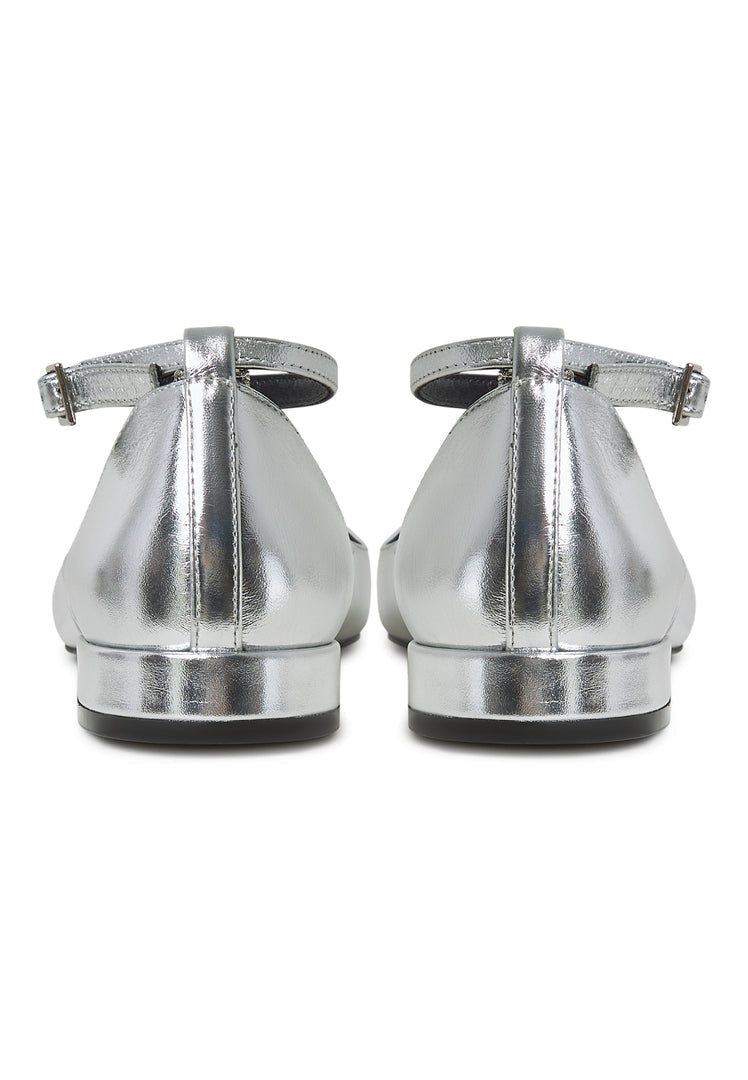 Leather Ballerinas Clara - Silver