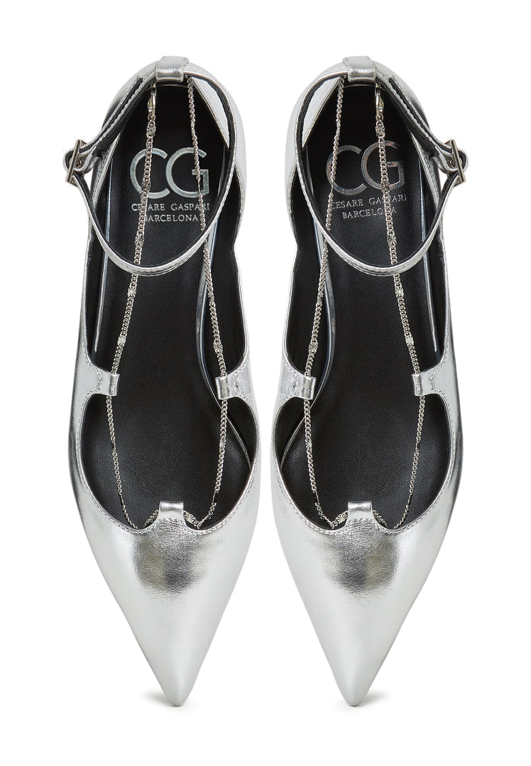 Leather Ballerinas Clara - Silver