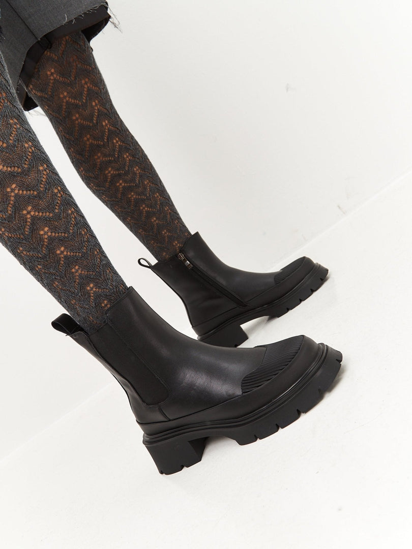 Urban Platform Ankle Boots - Black