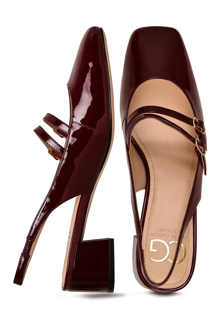 Slingback Block Heels Pumps Mar y Sol - Bordeaux